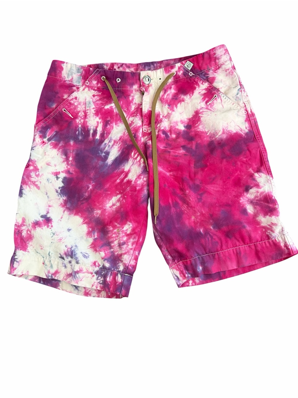 Patagonia Vintage Rhythm Pink and White Tie-Dye Women’s Shorts 4